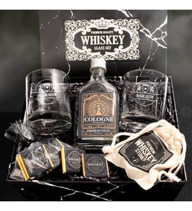 Tasarım İkili Viski Bardağı ve Kolonya Whiskey Set