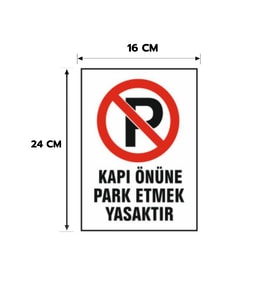 6 Adet Kapı Önüne Park Etmek Yasaktır Kişiselleştirilebilir Sticker, 16x24, 20x30 (A4), 30x42 (A3) Cm Boyut Seçeneklerinde Folyo Baskı Sticker