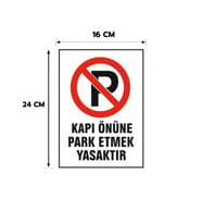 6 Adet Kapı Önüne Park Etmek Yasaktır Kişiselleştirilebilir Sticker, 16x24, 20x30 (A4), 30x42 (A3) Cm Boyut Seçeneklerinde Folyo Baskı Sticker