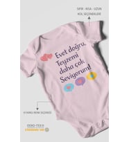 Evet doğru, teyzemi daha çok seviyorum Kısa Kollu Bebek Body %100 Pamuk