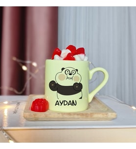 We Bears Tasarımlı Kişiye Özel Sarı Türk Kahvesi Fincanı