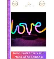 #GeceLambası Tasarım Neon LED Dekoratif Hediyelik Modern Şık Estetik Love Yazılı Masa Gece Lambası
