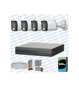 Provzen Dahua 4 Kameralı Full HD Fullcolor Mikrofonlu Güvenlik Kamerası