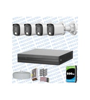 Provzen Dahua 4 Kameralı Full HD Fullcolor Mikrofonlu Güvenlik Kamerası