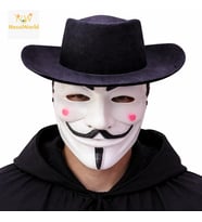 Maske ve Şapka Seti – Anonim Stil Parti Maskesi
