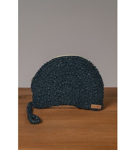 Stardust Şık Örgü Yarım Ay Clutch Çanta (Astarlı)