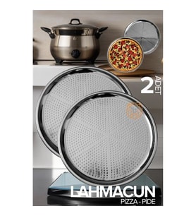 Lahmacun Pizza Pide Pişirme Tepsisi 2 li SET