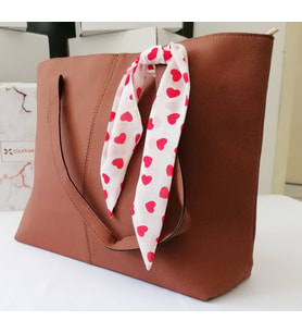 Kadın Fularlı Tote Çanta 👜  Zarif & Günlük Kullanım (Kahverengi)