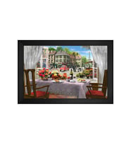 Manzara Temalı Kanvas Tablo 50 x 70 cm Siyah Çerçeve