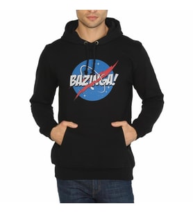 Bant Giyim - Big Bang Theory NASA Bazinga Siyah Kapşonlu