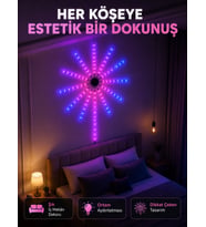 Telefon Kontrollü RGB Fireworks LED Işık Çok Renkli Dekoratif Duvar Lambası
