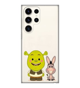 Samsung Galaxy S23 ULTRA Uyumlu Shrek ve Eşek Tasarımlı Şeffaf Telefon Kılıfı