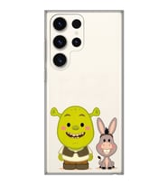 Samsung Galaxy S23 ULTRA Uyumlu Shrek ve Eşek Tasarımlı Şeffaf Telefon Kılıfı