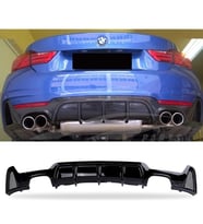 F33 Difüzör Parlak Siyah Plastik Sağ Sol Çift Çıkışlı 2013-2020 4 Serisi Arka-difizör-bodykit-ek
