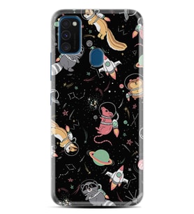 Samsung M21 M22 M23 M30 M31S M32 Kılıf Desenli Silikon Planet Animals 1771