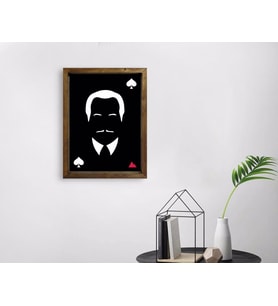 BK Home Godfather Baba Tasarımlı Doğal Masif Ahşap Çerçeveli Tablo 45x65cm-15
