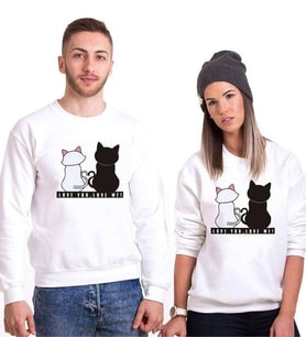 Tshirthane Love You-Love Me Sevgili Kombinleri Sweatshirt Kombini (Tek Ürün Fiyatıdır.)