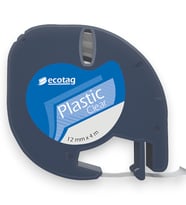 Ecotag Dymo Letratag Muadili Şerit Etiket Plastik Şeffaf 12 mm x 4 mt