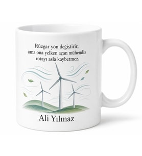Enerji Sistemleri Mühendisine Yenilenebilir Gelecek Rüzgar Kupa Hediye Bardak