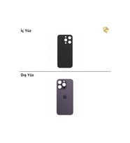 İphone 14 Pro Mor Renk Arka Kapak Arka Cam Batarya Kapağı Lazer Kesim Kapak Pil Kapağı