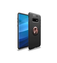 Samsung Galaxy S10E Uyumlu Kılıf Zore Ravel Silikon Kapak (Siyah-Rose Gold)
