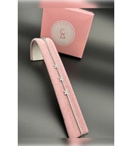 925 Ayar Gümüş Kaplama Kelebekli Su Yolu Bileklik , Pembe Işıltılı Kelebek Motifli Su Yolu Bileklik (Pembe)