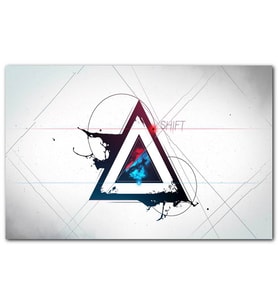 Cakatablo Shift Yazılı Geometrik Şekiller MDF Tablo