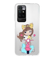 Redmi 10 2022 Uyumlu Kapak Vespagirl Tasarımlı Şeffaf Silikon Kılıf