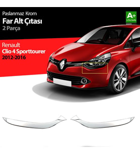 Renault Clio Uyumlu 4 Sport Tourer Krom Far Alt Çıtası 2 Parça. 2012-2016 (Karışık)