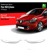 Renault Clio Uyumlu 4 Sport Tourer Krom Far Alt Çıtası 2 Parça. 2012-2016 (Karışık)