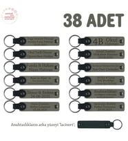 Kül Gri & Lacivert, Özel Günler İçin, 38'li Anahtarlık Set, Adınıza Tasarlanmış İsimli Anahtarlıklar