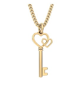 Chocli 18 Ayar Altın Kaplama Love Key Kolye