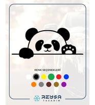 Panda Araba Sticker siyah 19x8 CM (Siyah-Siyah)