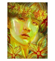 Bts Suga Çiçek Taç Dijital Resim Tablo Ahşap Poster Dekoratif Kod907