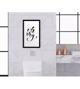 BK Home Banyo Tuvalet Dekoratif Ahşap Siyah Çerçeveli Tablo-2