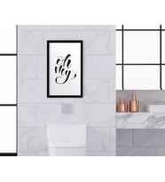 BK Home Banyo Tuvalet Dekoratif Ahşap Siyah Çerçeveli Tablo-2