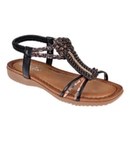 Guja Taşlı Comfort Kadın Sandalet GJ-1504 SİYAH