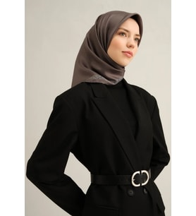 Armine Tivil İpek Eşarp 9357 - 33 Füme Karışık Desen