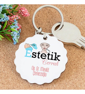 İsme Özel Estetik Cerrah Papatya Anahtarlık