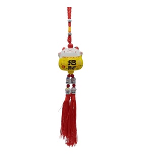Feng Shui Maneki Neko Şans Kedisi Sarı No.4 (Karışık)