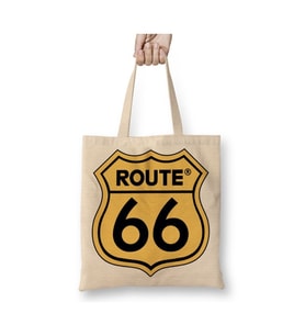 Route 66 Beyaz Bez Çanta Uzun Saplı Alışveriş Çantası Plaj Çantası