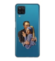 Samsung Galaxy M12 Uyumlu Van Gogh & İnci Küpeli Kız Tasarımlı Şeffaf Telefon Kılıfı