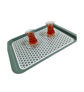 Kaydırmaz Tabanlı Servis Tepsi Sunum Tepsisi Büyük Boy-1136-02-Bordo,Yeşil