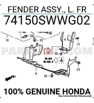 Honda Crv Ön Çamurluk Davlumbazı Sol 2012-  (Oem No:  74150Swwg02)