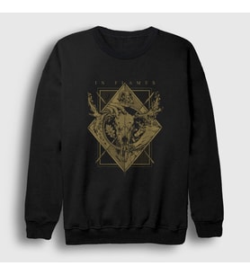 Presmono Unisex Siyah Moose In Flames Sweatshirt