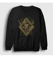 Presmono Unisex Siyah Moose In Flames Sweatshirt