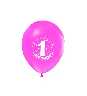 Happy Bırthday 1yaş"baskılı 12" Pembe Pastel Balon