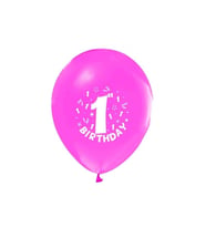 Happy Bırthday 1yaş"baskılı 12" Pembe Pastel Balon