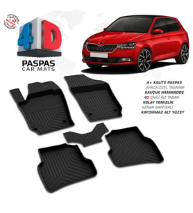 Skoda Fabia 4D Araca Özel Havuzlu Kauçuk Paspas 2018-2021 (Karışık)