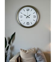River World Duvar Saati 40 cm  Metal Eskitme Tasarımı Modern